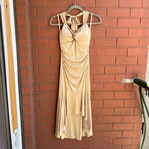 Ruby Rox gold halter dress